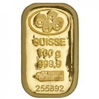 Gold PAMP Suisse Cast Bar - 100 Gram